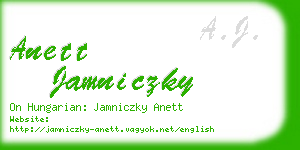 anett jamniczky business card